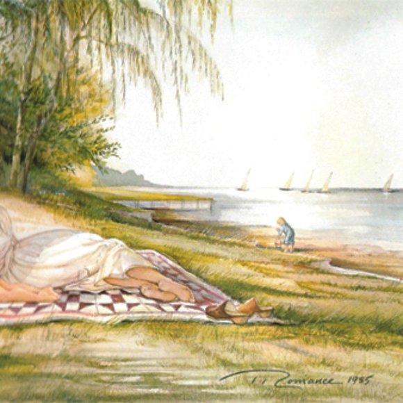 Vintage gold framed Trish Romance 1985 LITTLE WONDERS signed - Picture 14 of 14